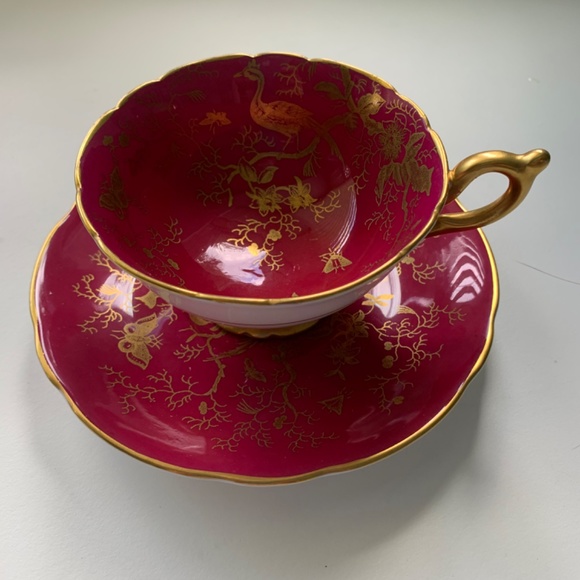 Coalport teacups, ruby red and green, price is for both! - Picture 3 of 7